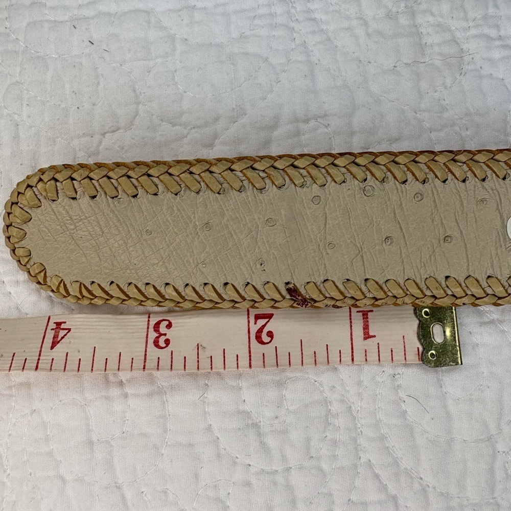 Ostrich Leather Braided Edge Belt | J.L. Barker The Diamondback | 38 - Picture 5 of 10
